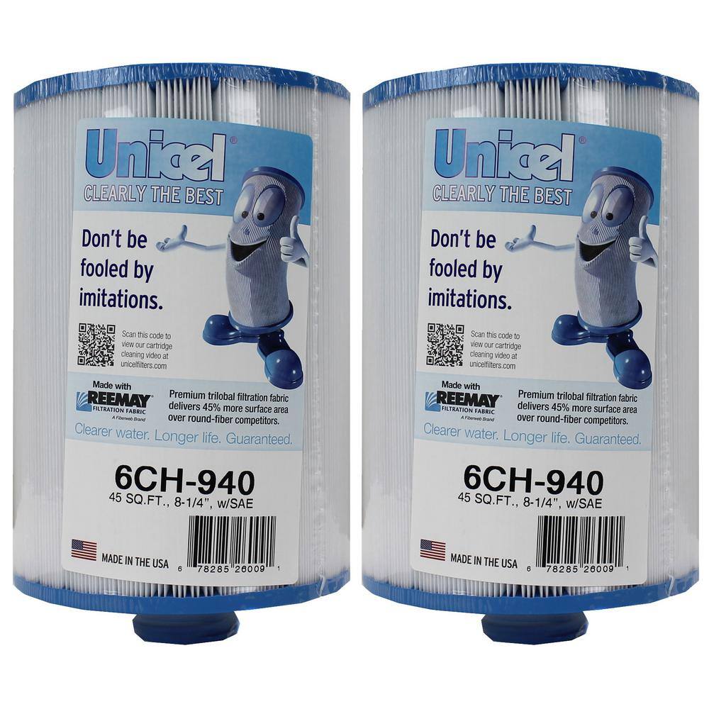 Unicel 8.25 in. L x 6 in. Dia Replacement Pool Cartridges Filter (2-pack) 2 x 6CH940