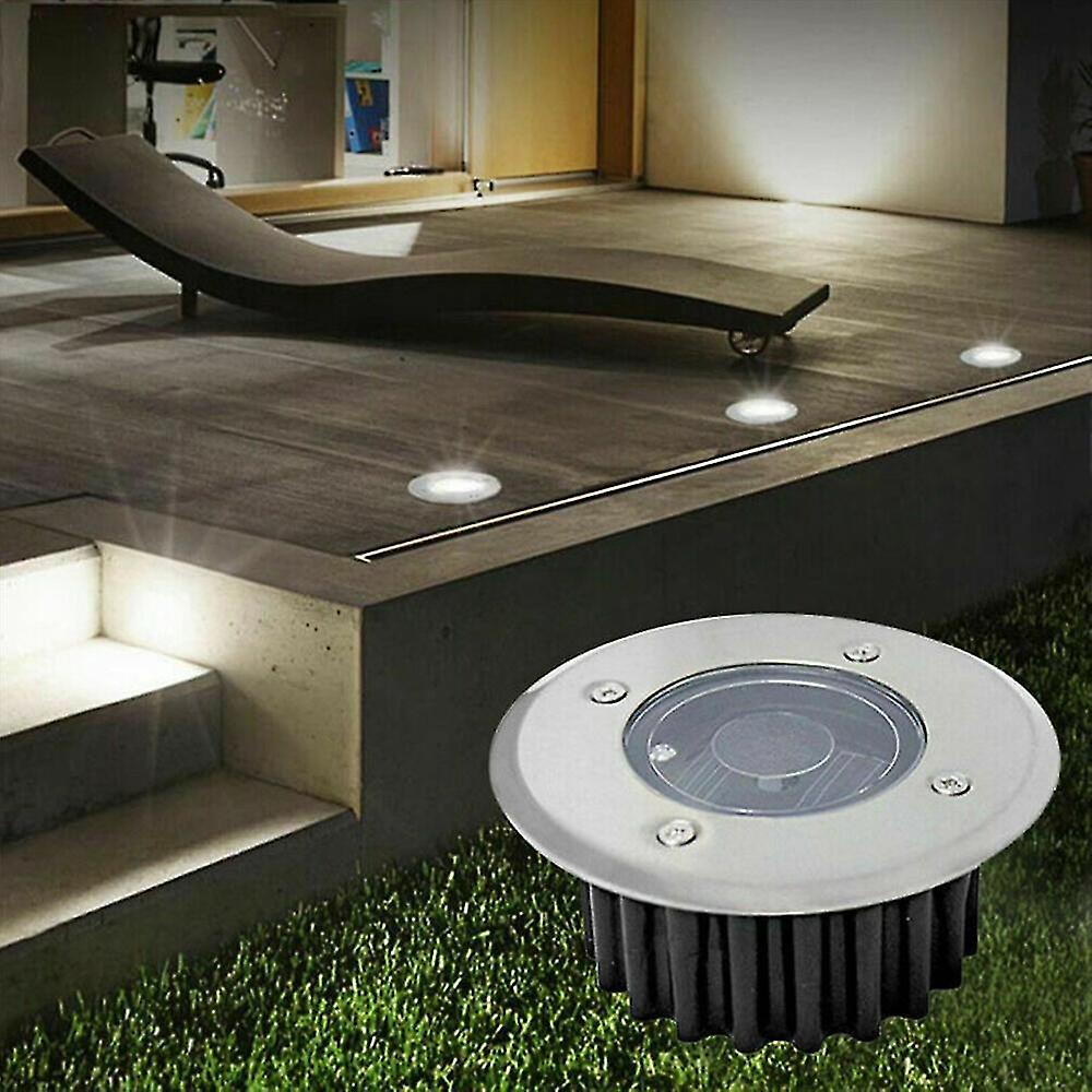 Led Solar Power Ground Lights Floor Decking Outdoor Garden Home Lamp