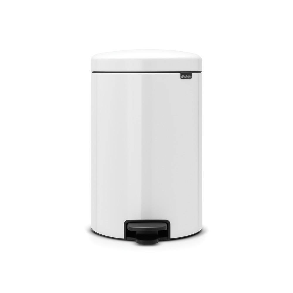 Brabantia NewIcon 5.3 Gal. White Steel Step-On Trash Can 111846