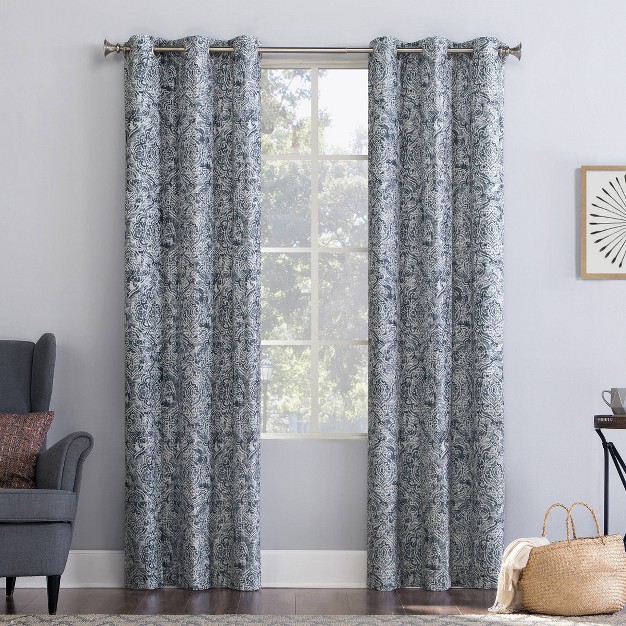 Kenji Medallion Draft Shield Fleece Insulated Energy Saving Grommet Top Room Darkening Curtain Panel No 918