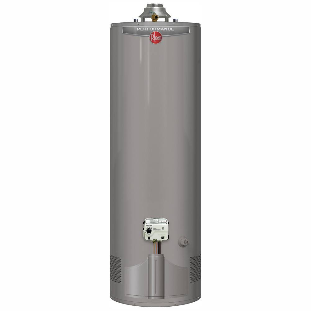 Rheem Performance 40 Gal. Tall 6-Year 38000 BTU Ultra Low NOx (ULN) Natural Gas Tank Water Heater with Top T and P Valve XG40T06TN38U1