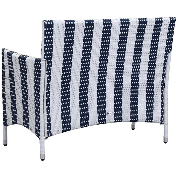 SAFAVIEH Outdoor Living Figueroa Navy/ White Patio Set (4piece)