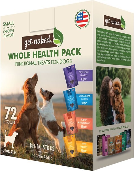 Get Naked Whole Health Variety Pack Small Grain-Free Chicken Flavor Dental Dog Treats