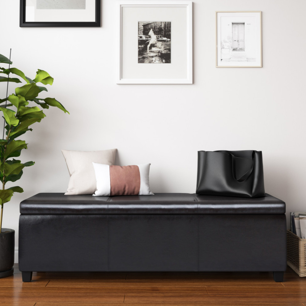 Avalon Extra Large Storage Ottoman Bench   Contemporary   Footstools And Ottomans   by Simpli Home Ltd.  Houzz