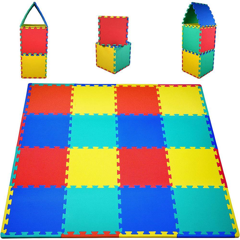 KC CUBS Multicolor 12 in. x 12 in. Exercise Children's Interlocking Puzzle EVA Play Foam Floor Mat (16 sq. ft.) (54-Borders) EVA001