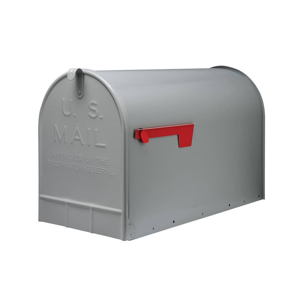 Architectural Mailboxes Stanley Gray Extra Large Steel Post Mount Mailbox ST2000AM