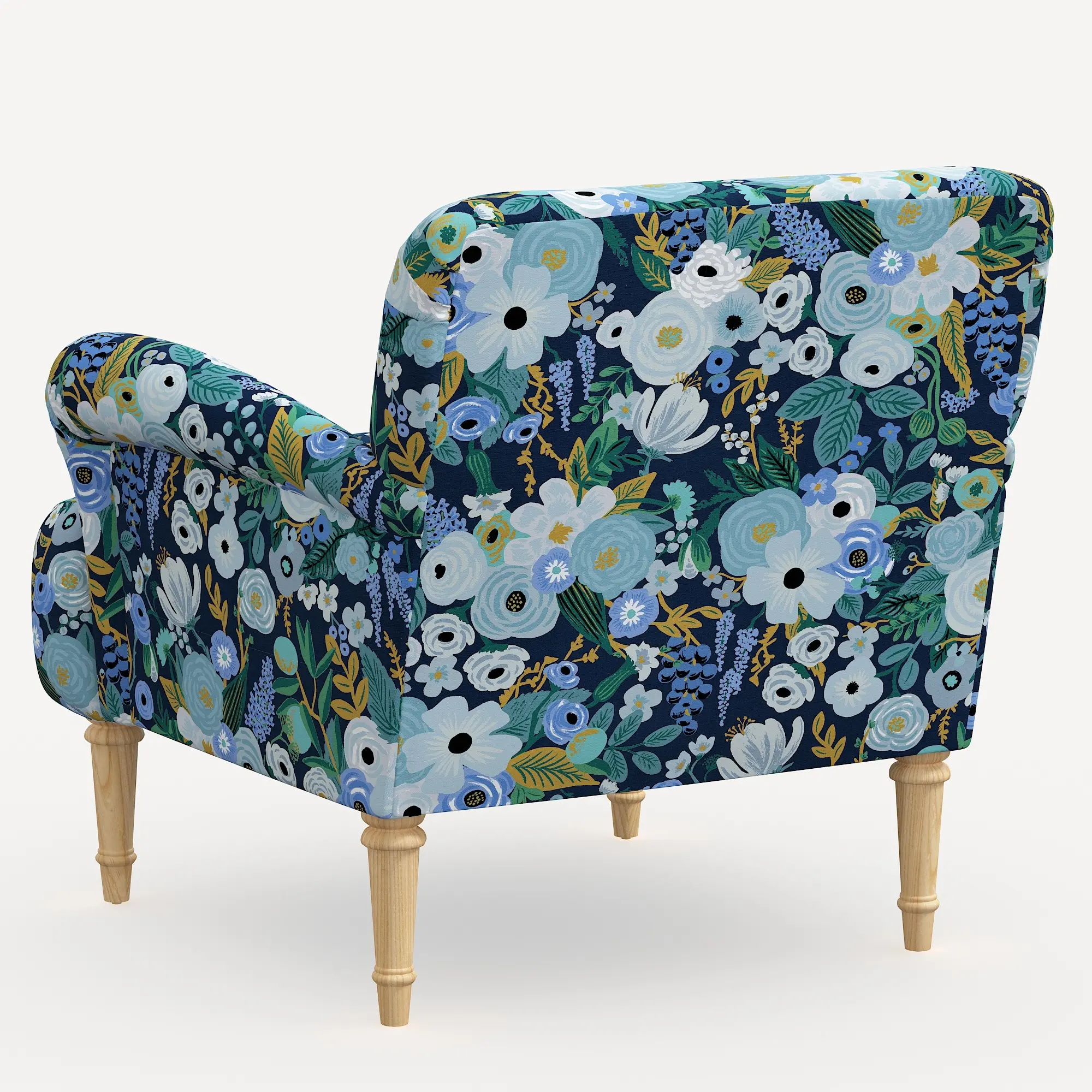 Rifle Paper Co. Bristol Garden Party Blue Accent Chair