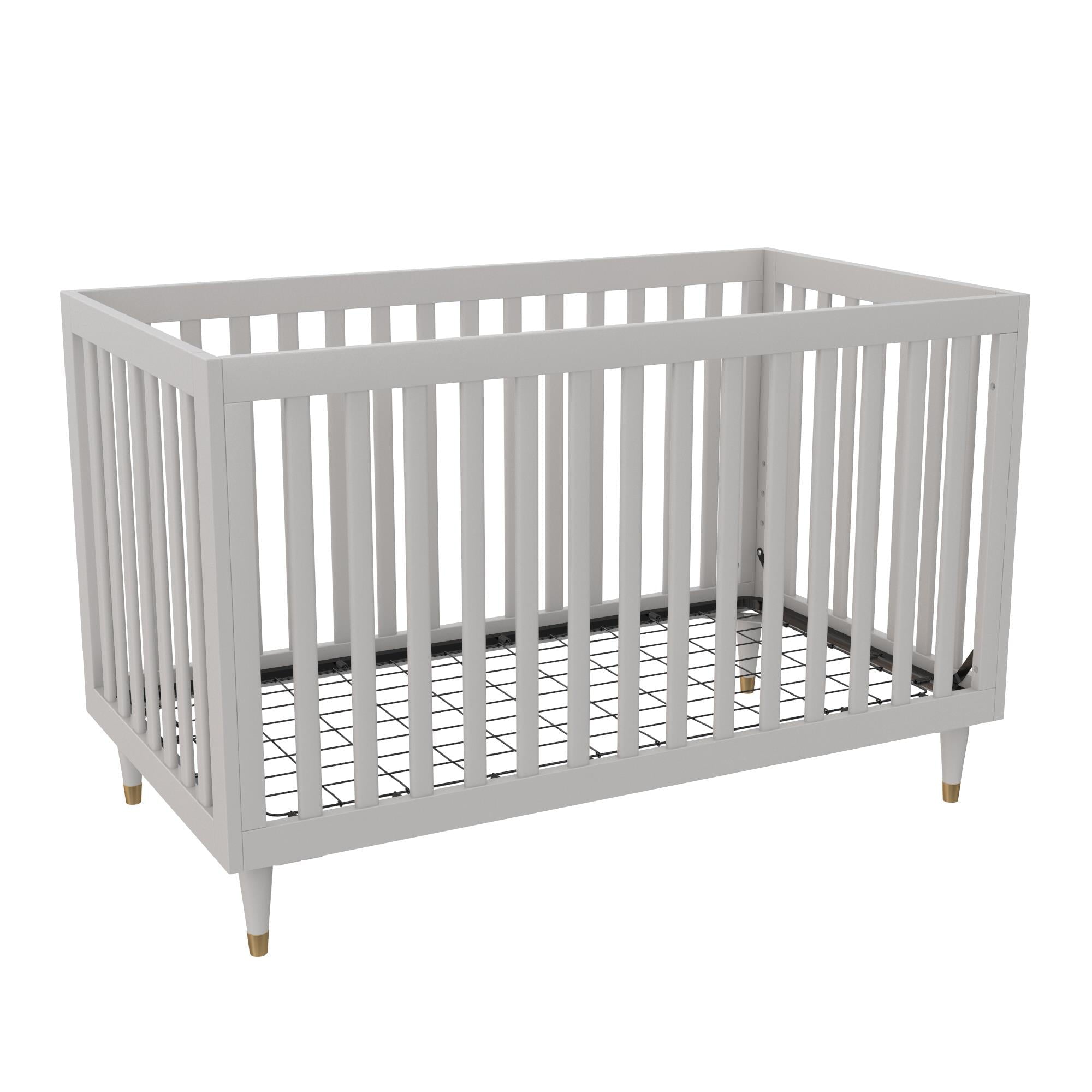 Little Seeds Rowan Valley Flint 3 in 1 Crib, Gray with Metal Legs