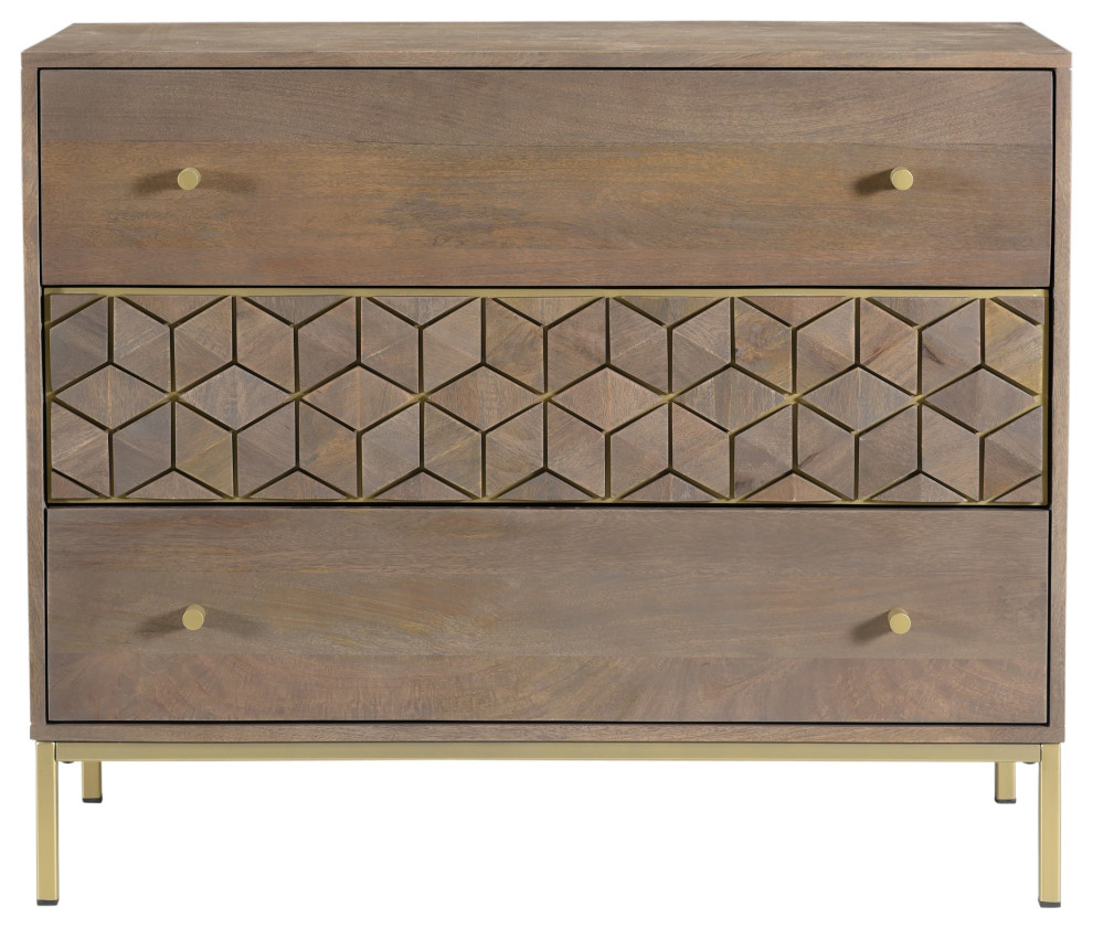 Corolla Three Drawer Chest   Contemporary   Accent Chests And Cabinets   by Moe  x27s Home Collection  Houzz