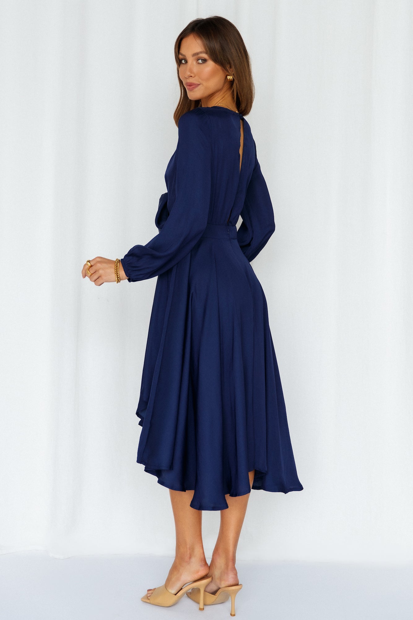 Talk Fast Midi Dress Navy