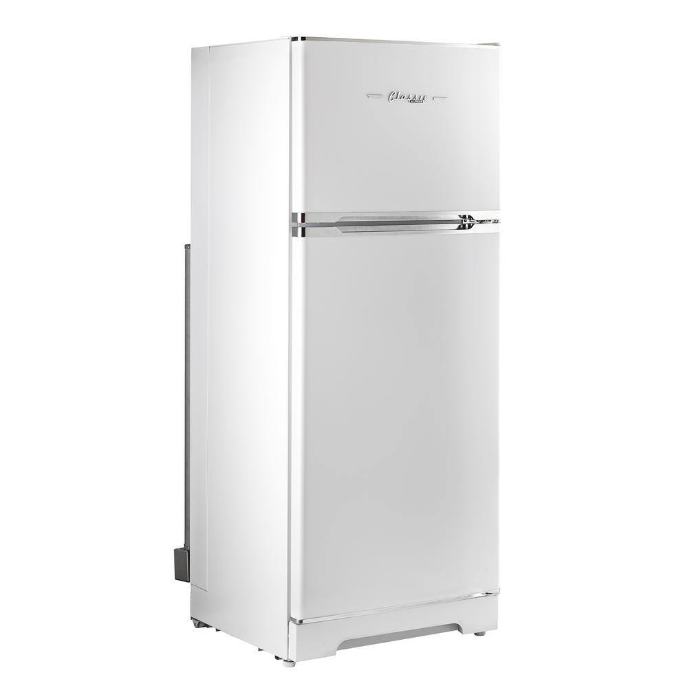 Unique Appliances Off-Grid Classic Retro 27.2 in. 14 cu. ft. Retro Propane Top Freezer Refrigerator in Marshmallow White UGP-14C CR SM W