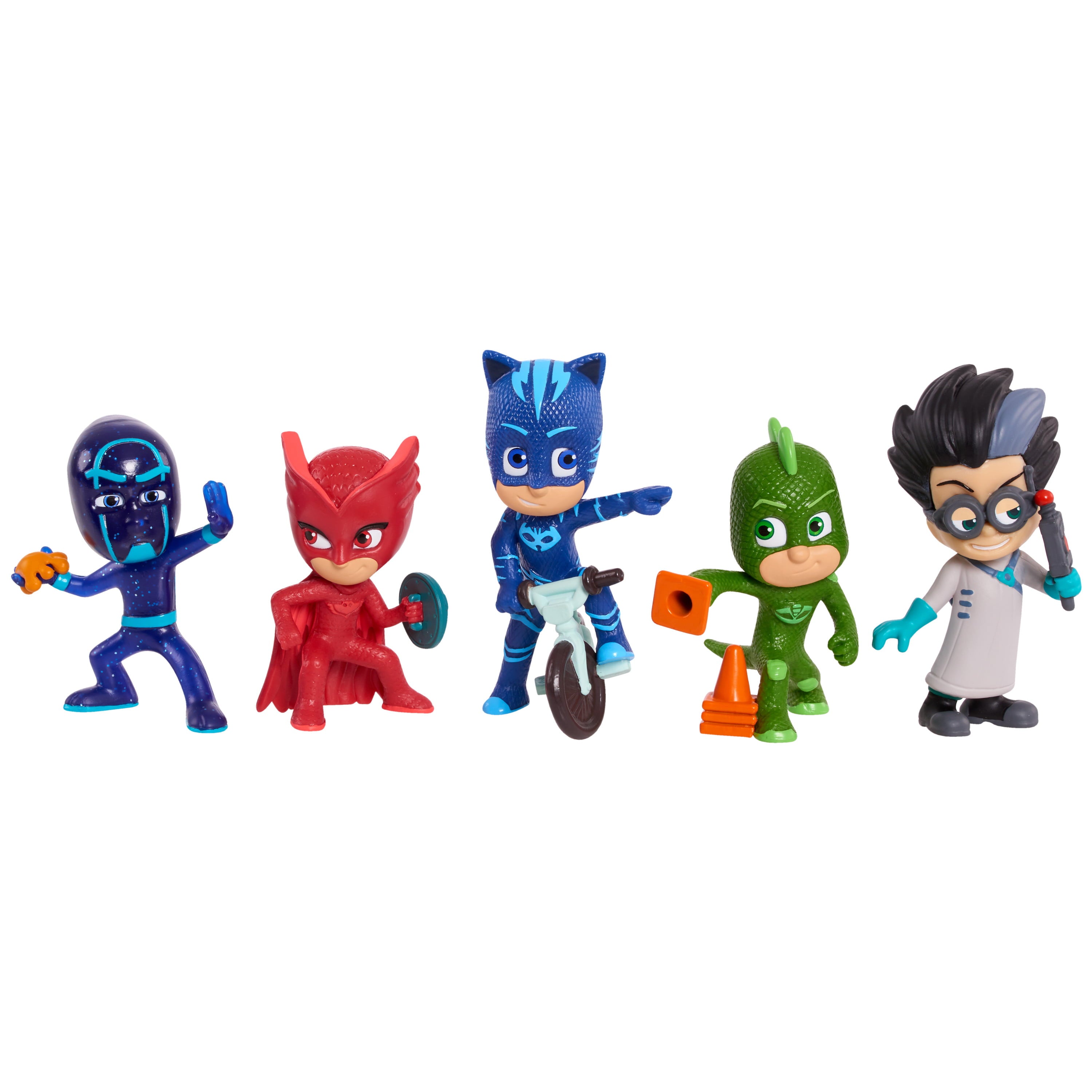 PJ Masks Collectible 5-Piece Figure Set，Catboy， Owlette， Gekko， Romeo， and Night Ninja，  Kids Toys for Ages 3 Up， Gifts and Presents