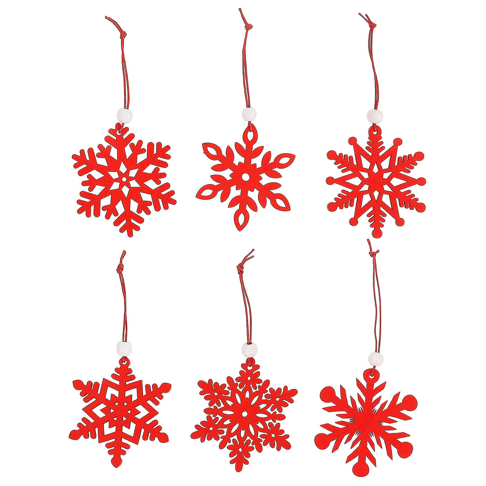 6pcs Christmas Snowflake Decors Exquisite Snowflake Pendants Party Favors