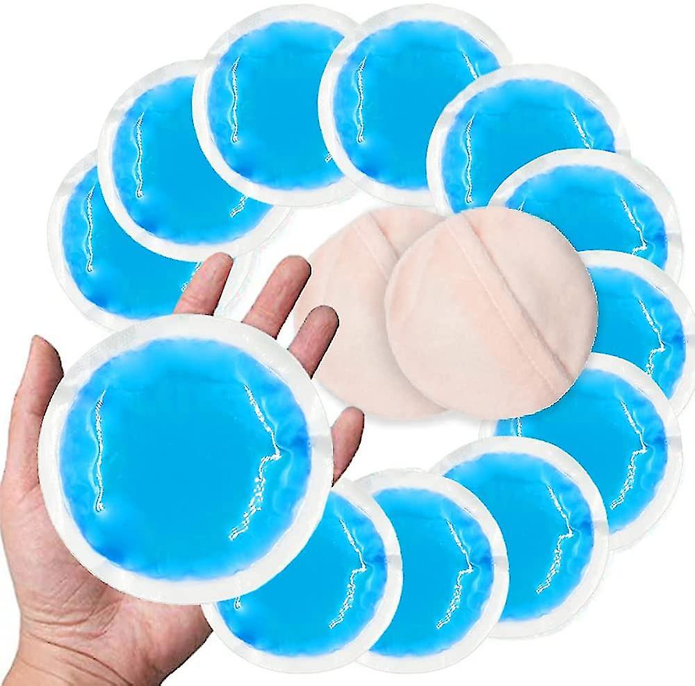 Round Reusable Gel Ice Pack 10packs With Cloth Backing， Wisdom Teeth， Breastfeeding， Reduce Sinus Pain， Swelling