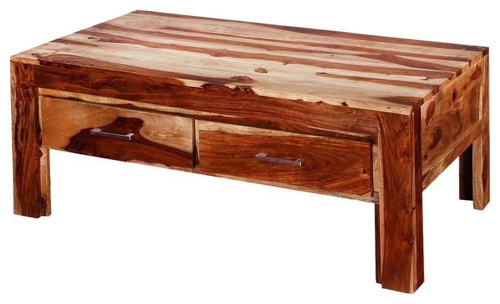 Modern Frontier Indian Rosewood 45 quotCoffee Table w Drawers   Rustic   Coffee Tables   by Sierra Living Concepts Inc  Houzz