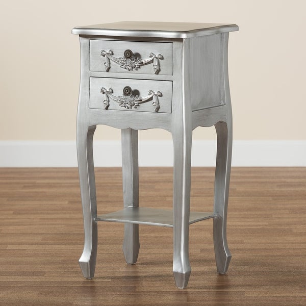 Baxton Studio Eliya Classic and Traditional Wood 2-Drawer End Table - - 35864804