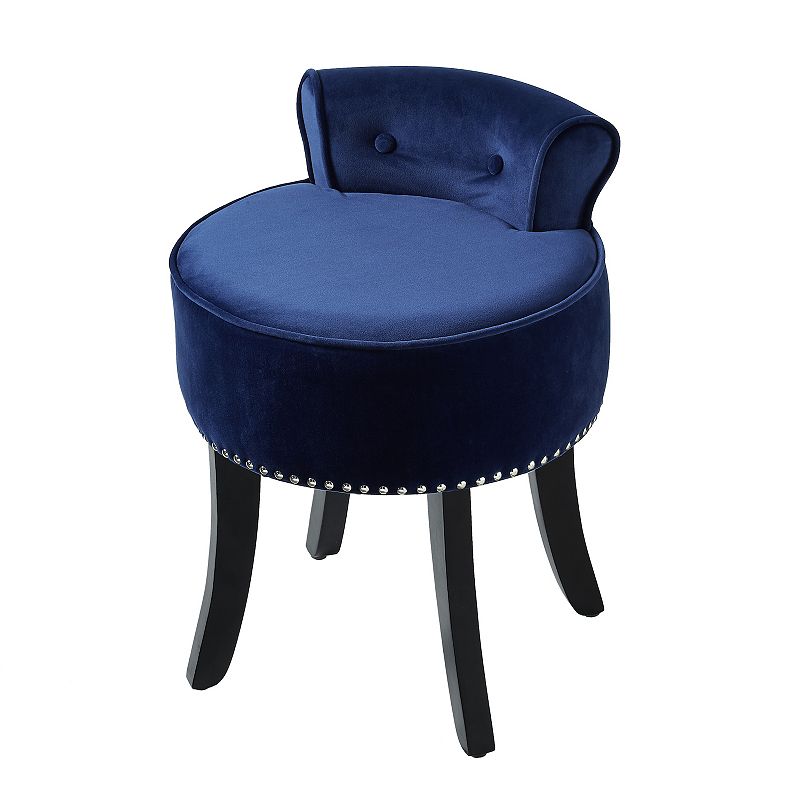 Delia Vanity Stool Nailhead Trim