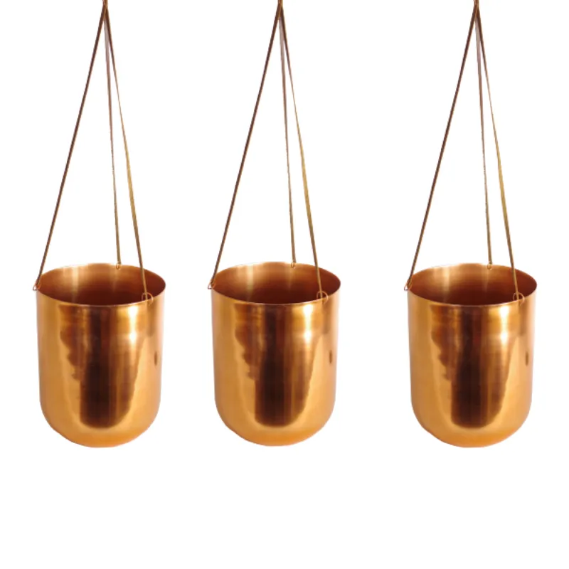 Home Garden Decoration Indoor Copper Plated Wall Garden Planter Hot Selling Industrial Style Hanging Pots Supply