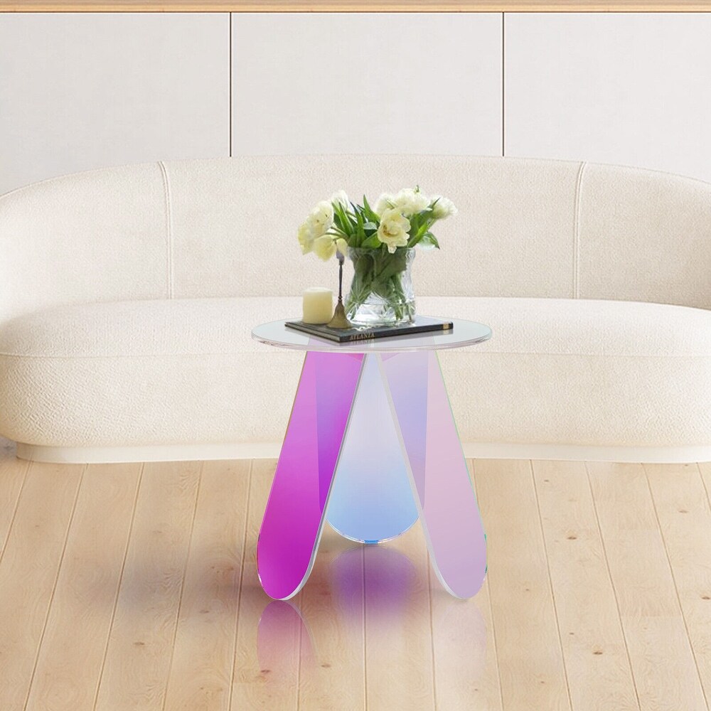 Creative Fully Assembled Acrylic Side Table Round End Table   17.32\