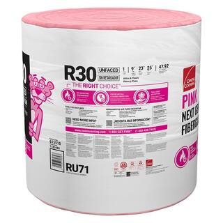 Owens Corning R-30 Unfaced Fiberglass Insulation Roll 23 in. x 25 ft. (12-Rolls) RU71