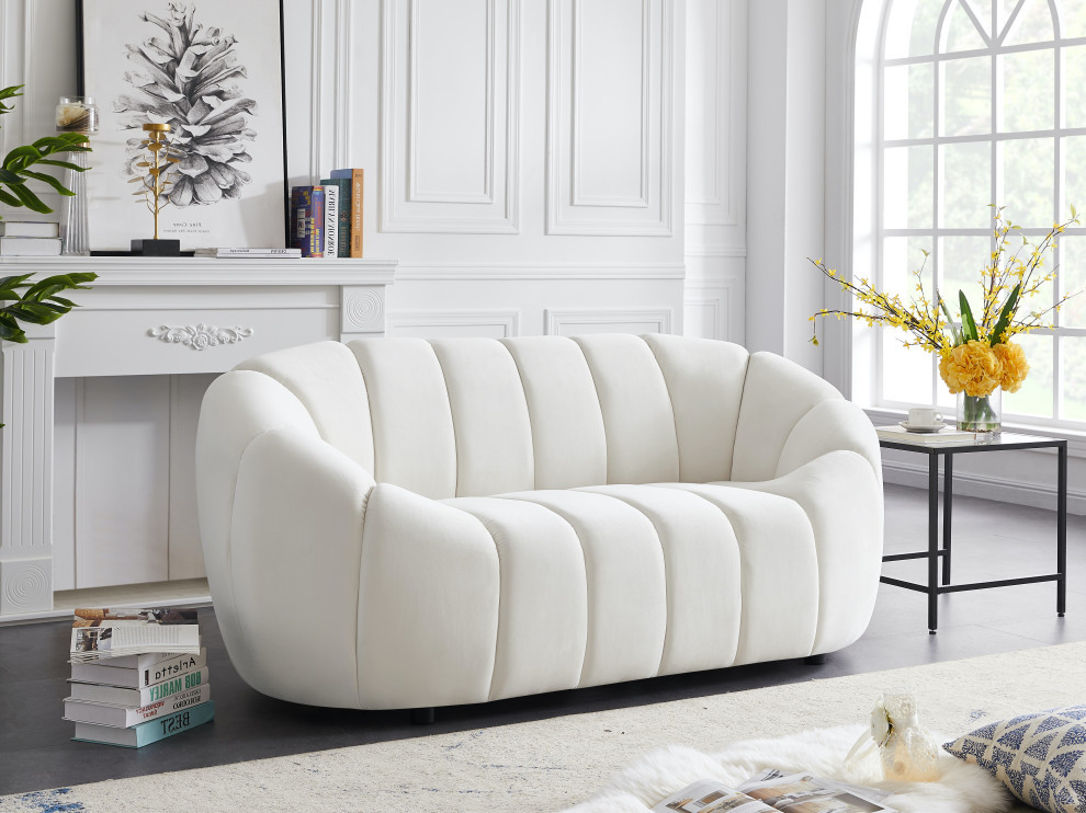 Elijah Velvet Upholstered Set   Contemporary   Loveseats   by Meridian Furniture  Houzz