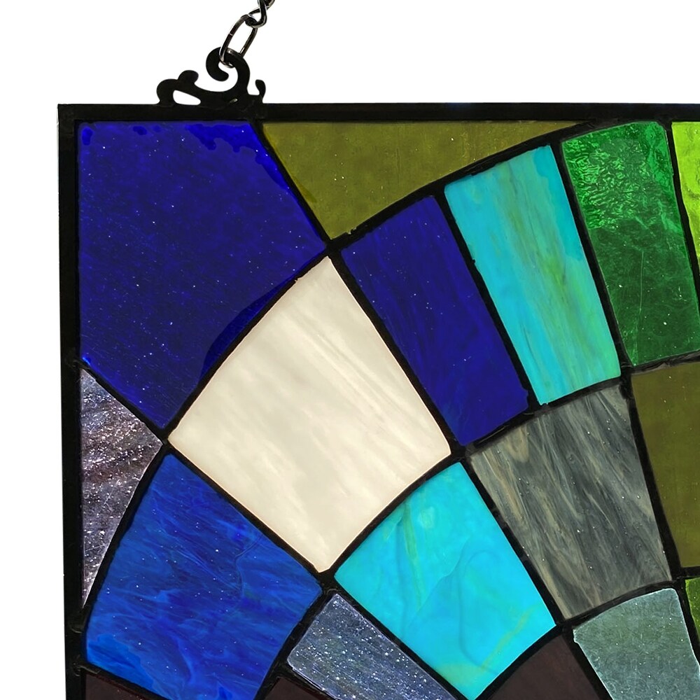 River of Goods Tiffany style Rays of Sunshine 12 inch Stained Glass Window Panel   20\