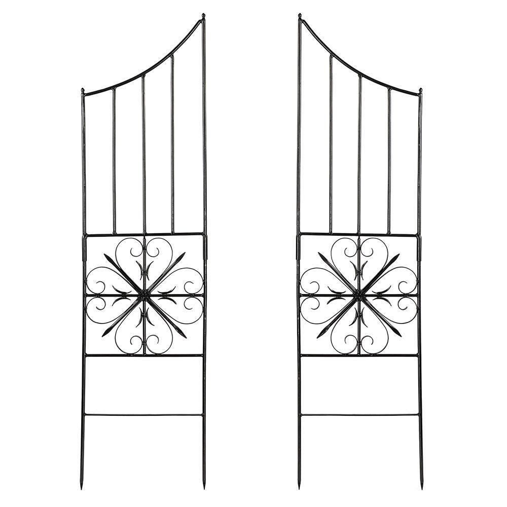 Achla Designs Set of 2 Side Panels for Aldrich Trellis 63 in. Tall Graphite Powder Coat Finish VFT-22S