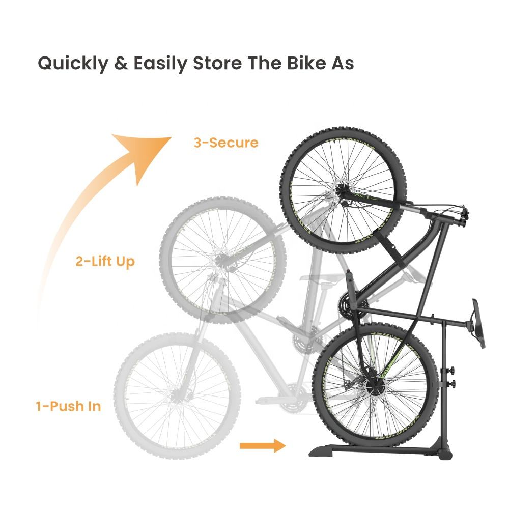 LBS 05 Freestanding Vertical Bike Stand Rack Upright Floor Stand for Garage Indoor Bike Storage