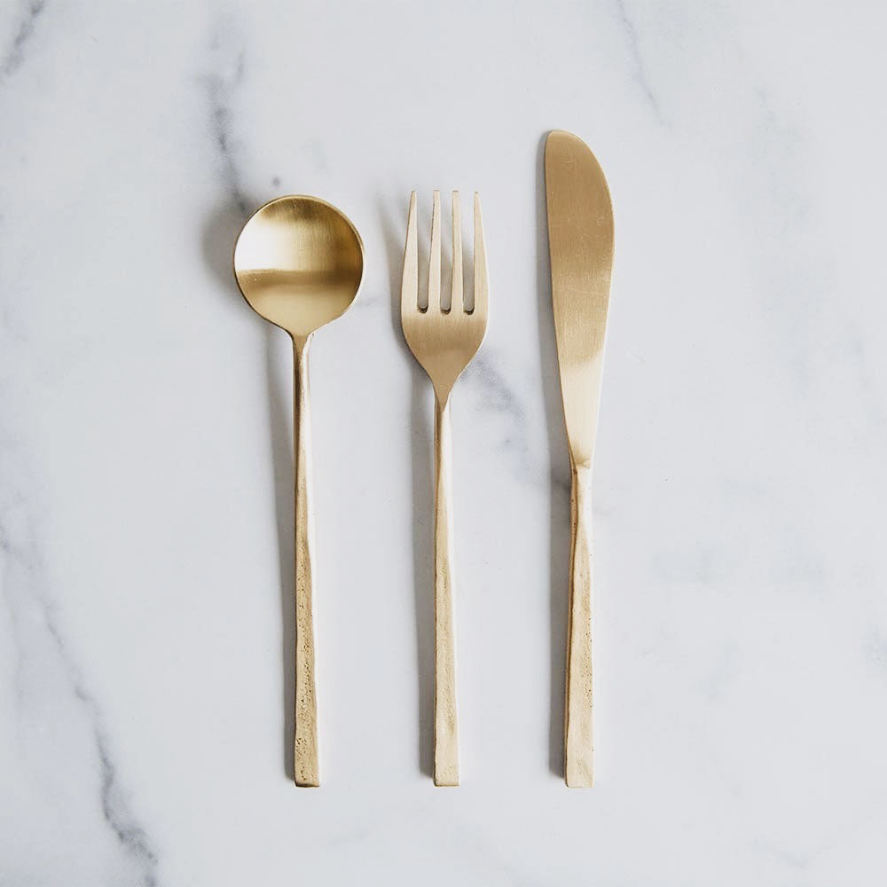 Forged Brass Flatware Set