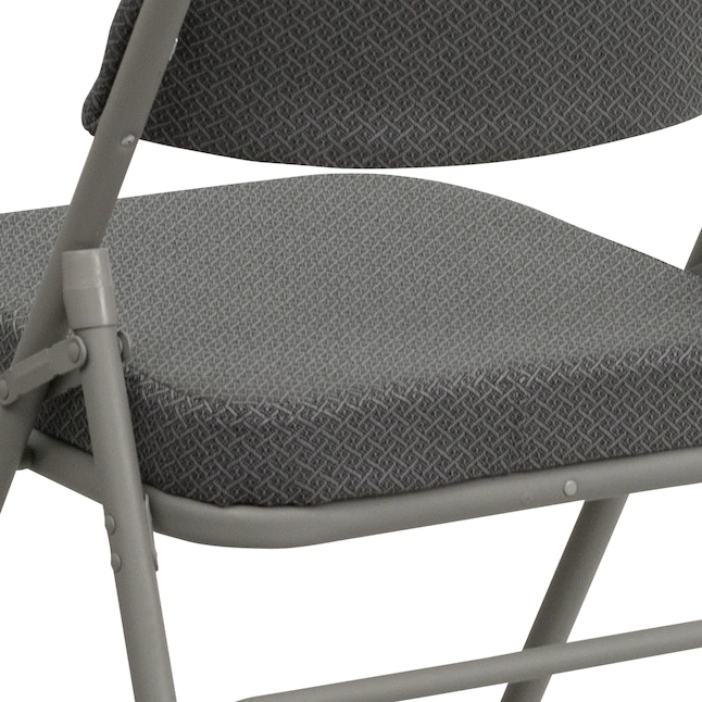 Flash Furniture 2-Pack Gray Fabric/Gray Frame Standard Folding Chair with Padded Seat (Indoor)