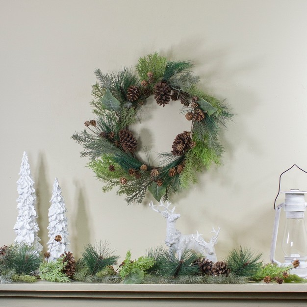 Northlight Pine Cone And Cedar Artificial Christmas Wreath 20 inch Unlit