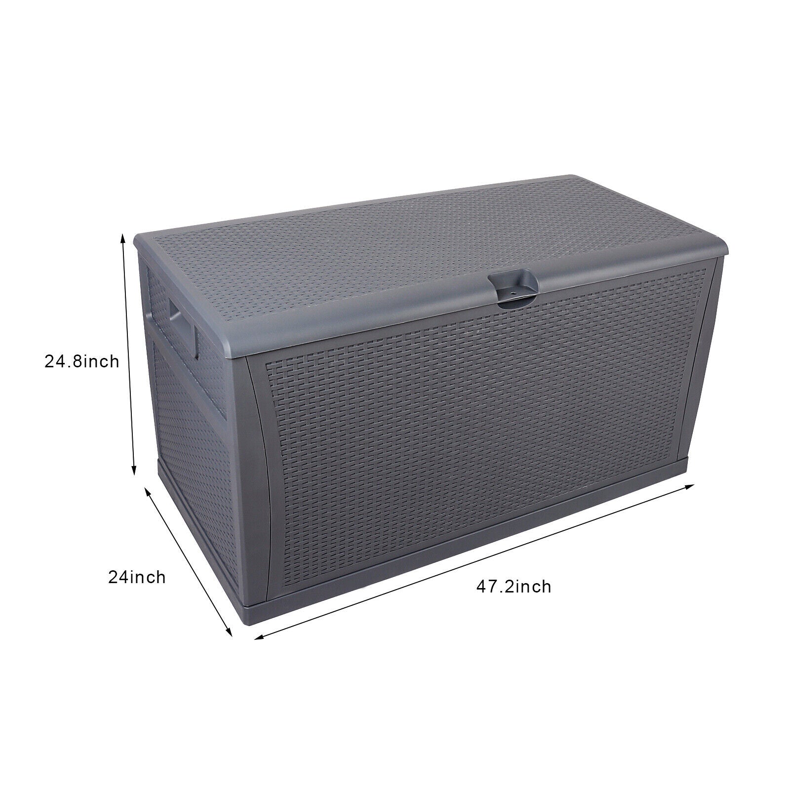 120 Gallon Resin Deck Box Indoor Outdoor Storage Box with Lockable Lid for Patio Cushions, Toys, Garden Tools Gray