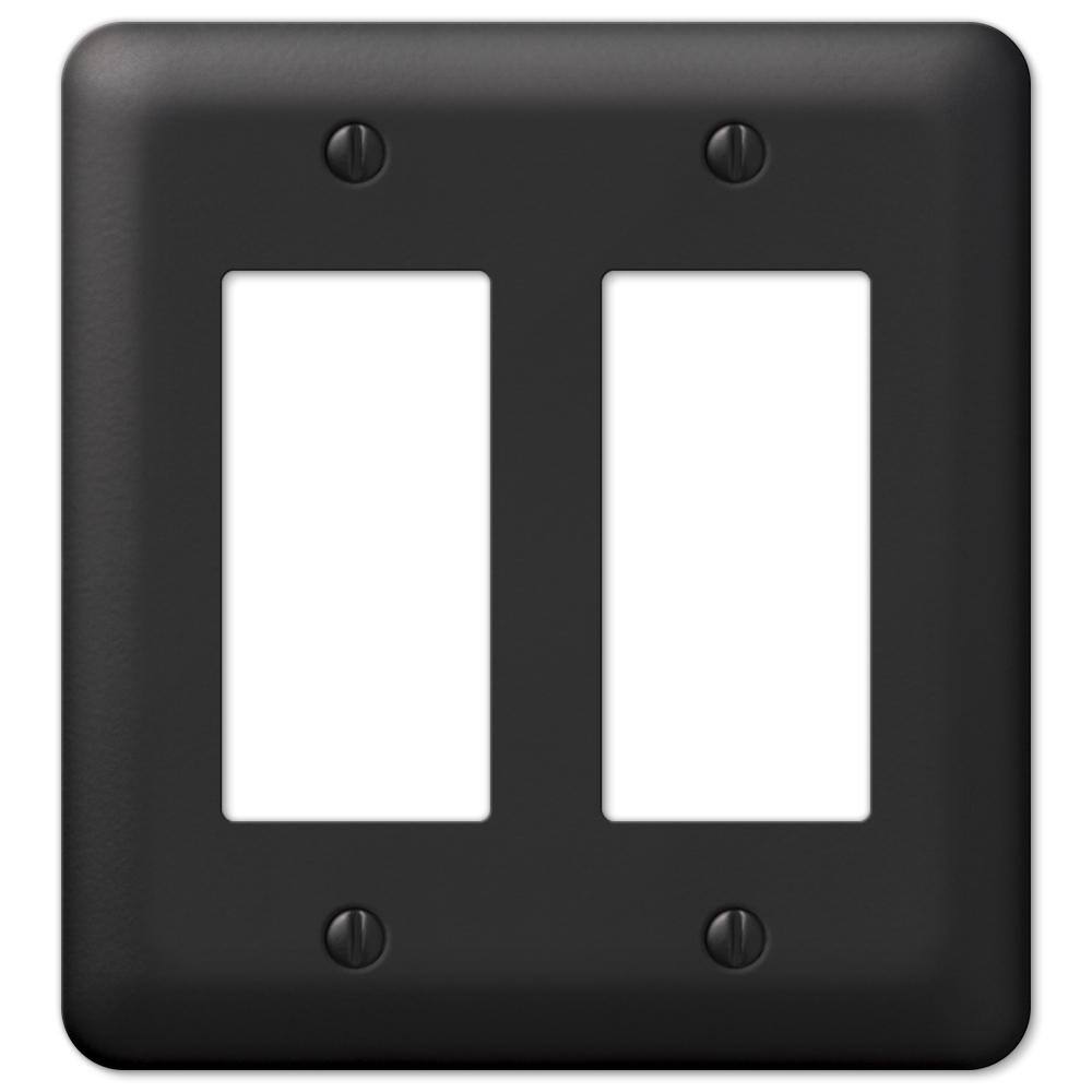 AMERELLE Declan 2 Gang Rocker Steel Wall Plate - Black 935RRBK