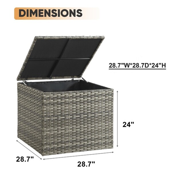 Outdoor Wicker Storage Box Rattan Pool Storage Box