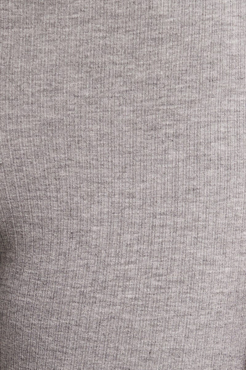 Grey Fold Back Flare Leg Pants