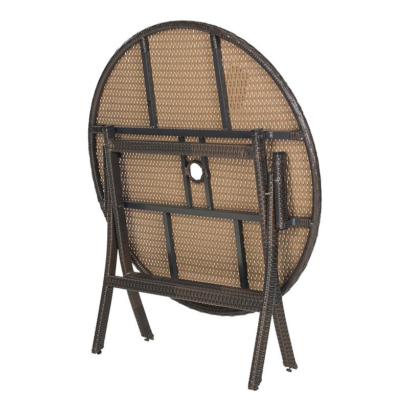 Safavieh Ellis Round Brown Folding Table