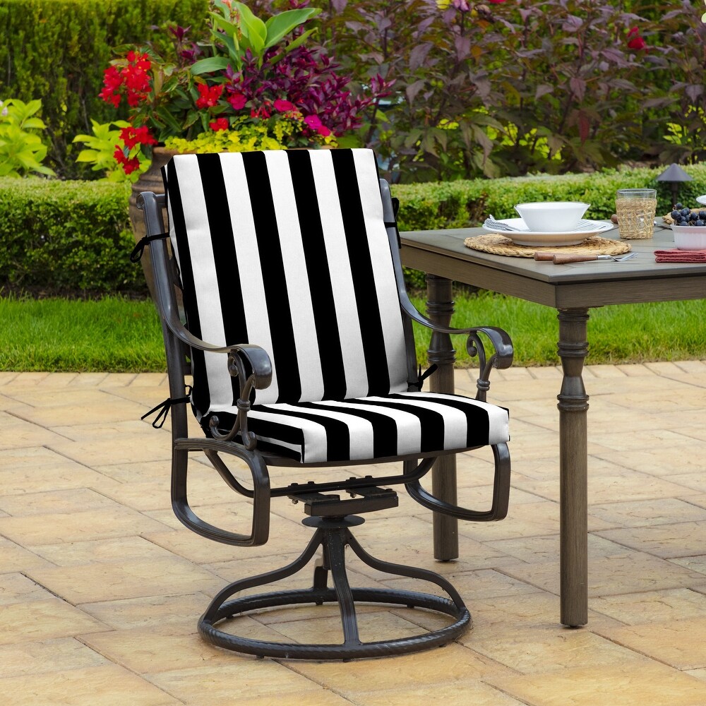 Arden Selections Outdoor Cabana Stripe 44 x 20 in. High Back Dining Chair Cushion