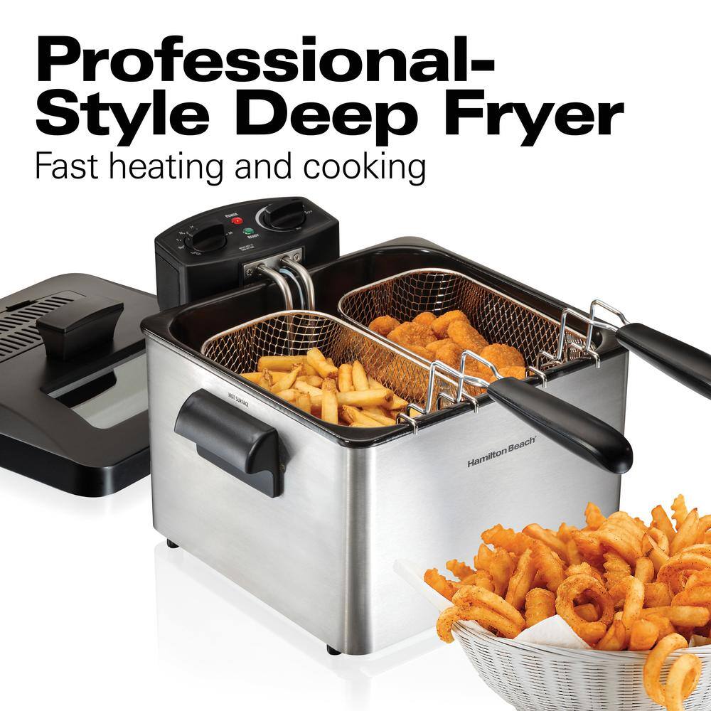 Hamilton Beach Professional-Style 3-Basket Deep Fryer 35034