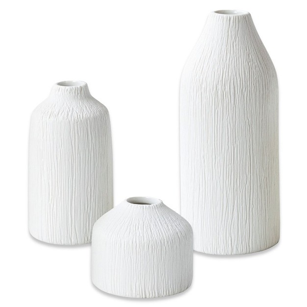 Shopsmaniay Ceramic Bud Vase White set Of 3