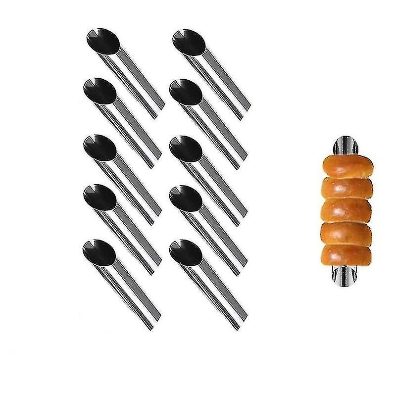 10pcs Dessert Non Stick Danish Bread Cannoli Croissant Mold Big Spiral Bake Tube