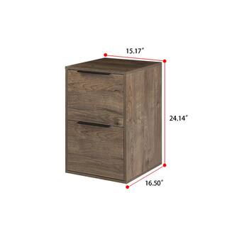 Double drawer wooden filing cabinet(brown) Brown8792