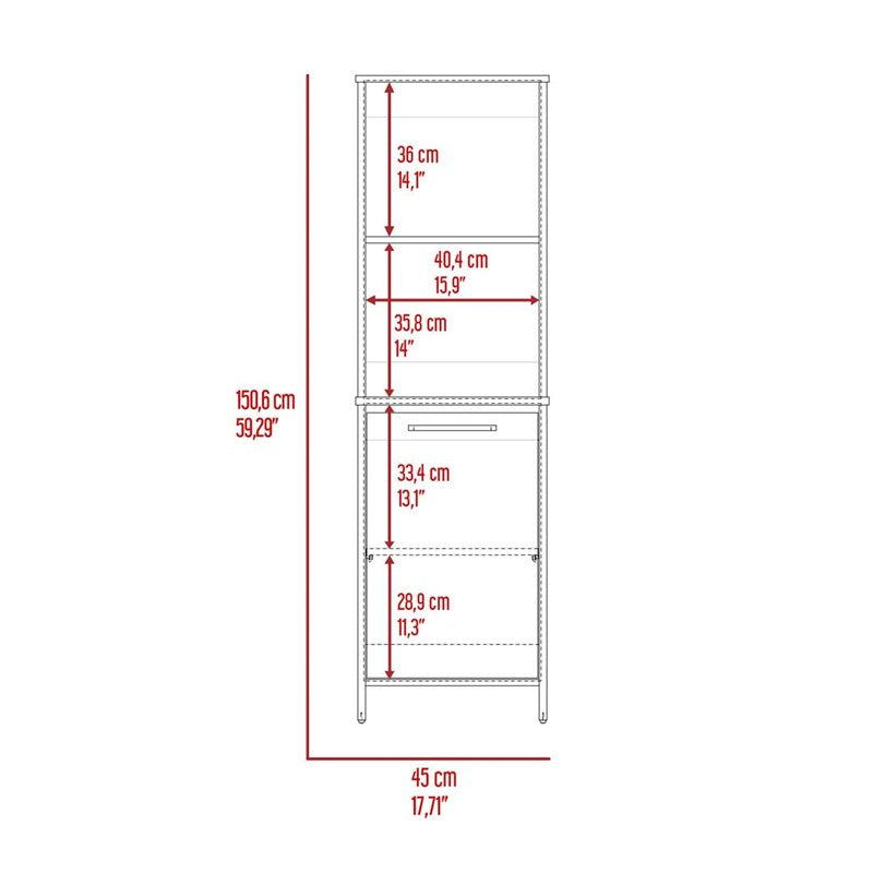 FM Furniture Danforth Modern Wood Pantry Cabinet for Kitchen Room in White