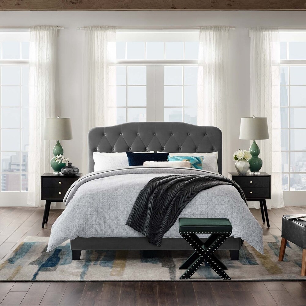 Amelia Twin Upholstered Velvet Bed