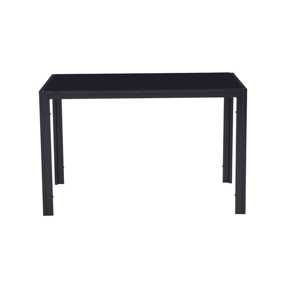 White top Rectangular Dining Table with Black Legs