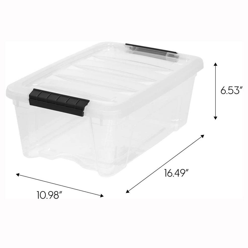 12 qt. Plastic Storage Bin with Lid in Clear (6-Pack) bin-181