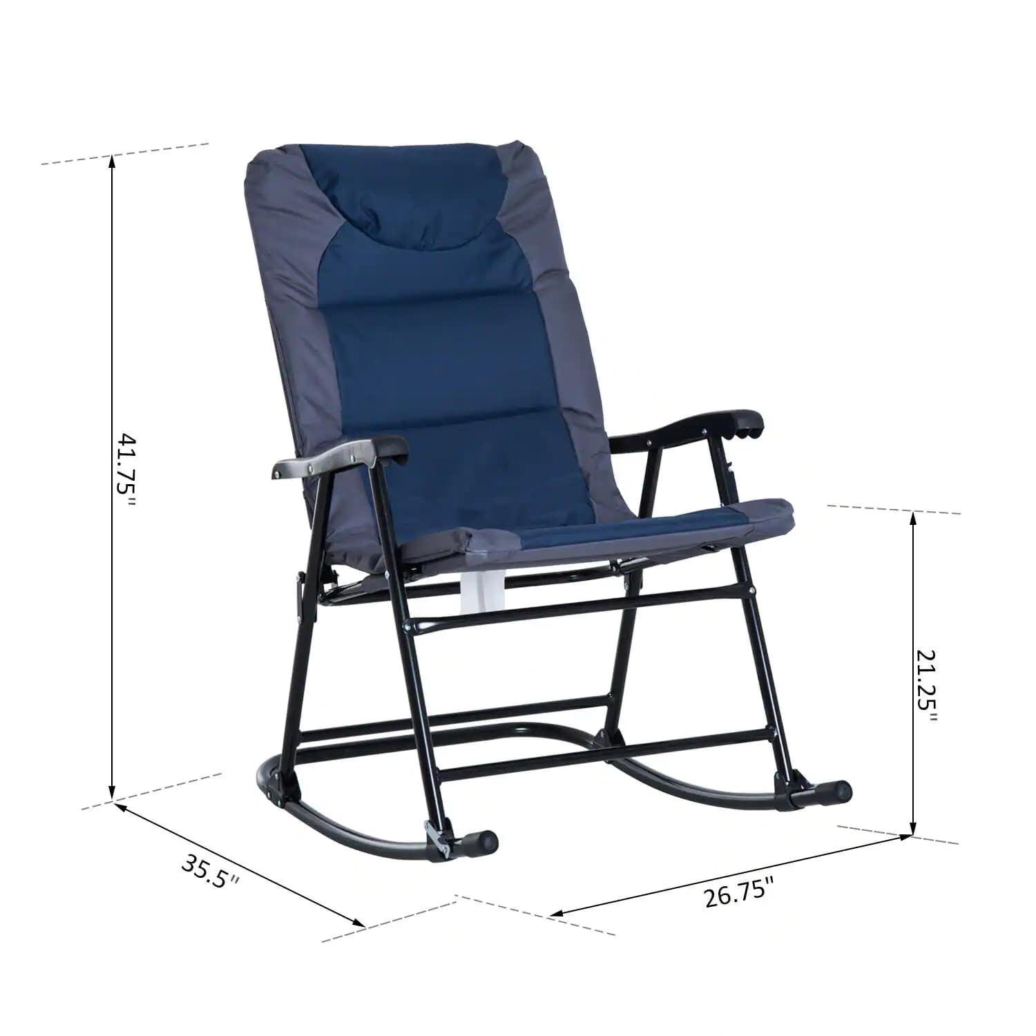 Outsunny Metal Outdoor Rocking Chair 2-Piece Set