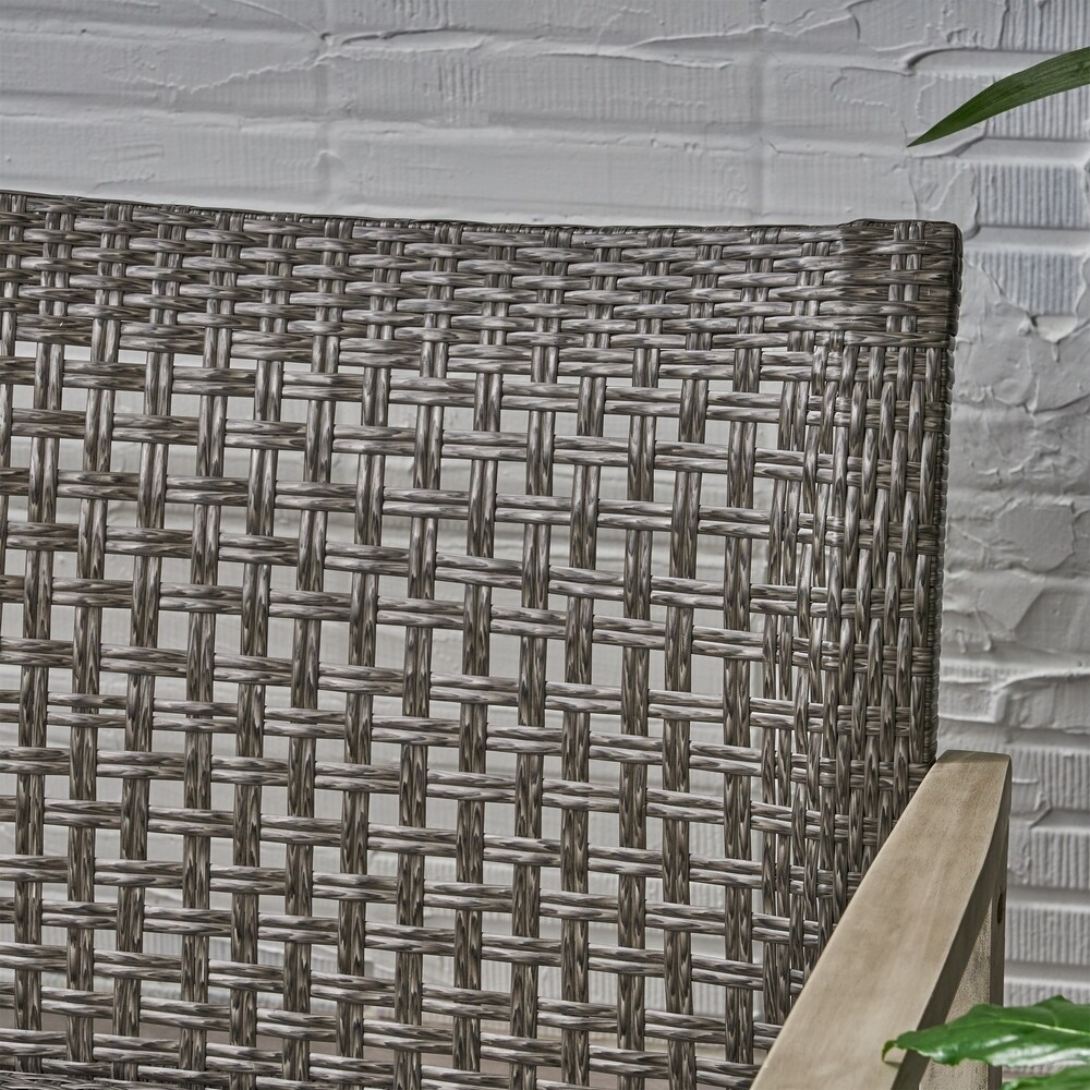 Hampton Outdoor Acacia/ PE Wicker Loveseat and Coffee Table Set by Christopher Knight Home
