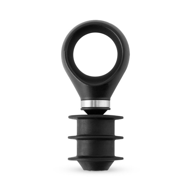 True Locking Bottle Stoppers With Key Stainless Steel And Silicone Wine Topper Seal Set Of 3 With Key Dishwasher Safe Black Finish