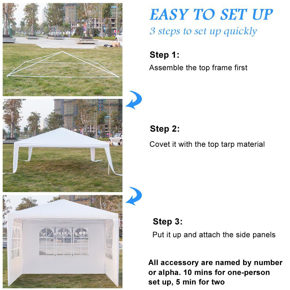 Zimtown 10'x10' Party Wedding Tent Outdoor Gazebo 3 Sides Pavilion Event