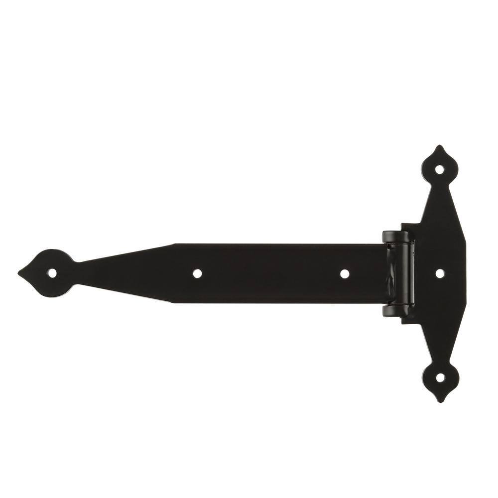 Everbilt 12 in. x 9 in.  Black Super Heavy Duty Tee Hinge 20444